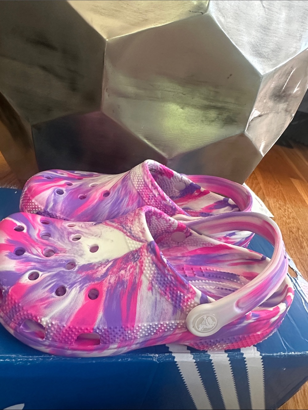 Crocs Pink & Purple Tie-Dye, J3 brand new